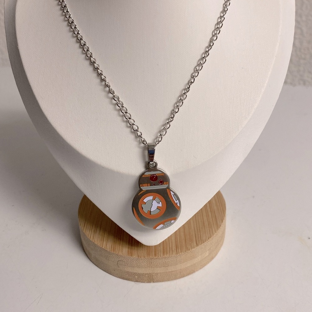 Licensed Star Wars Stainless Steel BB8 Droid Necklace